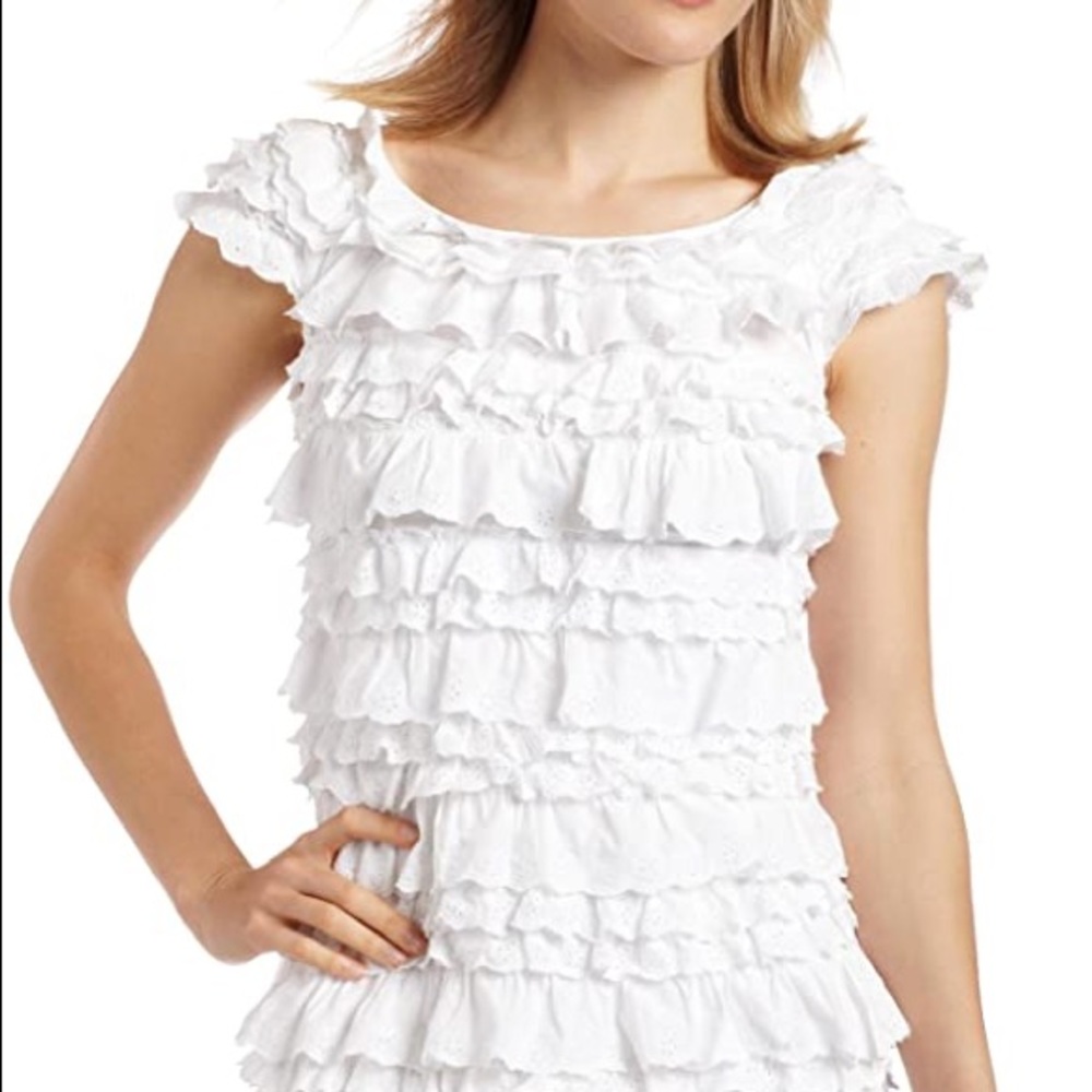 NWT French Connection Pandora Petal White Ruffle Dress - Picture 6 of 7